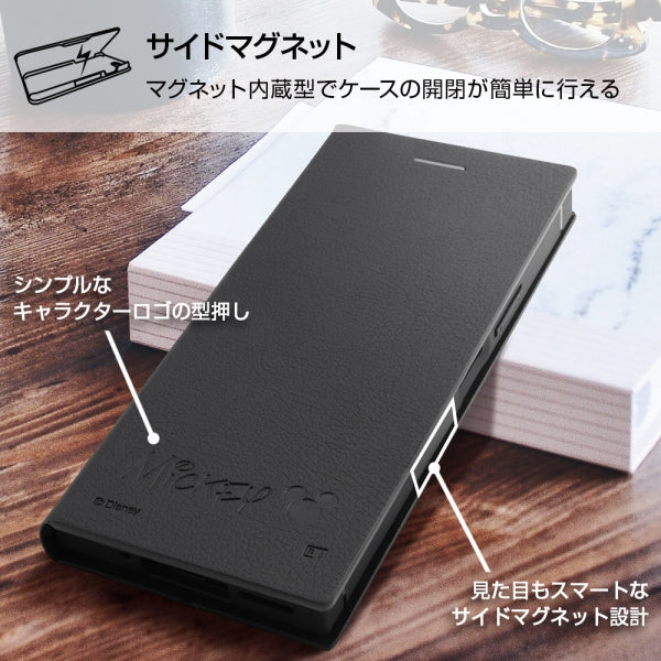 『ディズニーキャラクター』/耐衝撃 手帳型レザーケース サイドマグネット