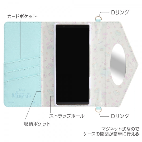 『ディズニーキャラクタープリンセス』/手帳型レザーケース Collet チャーム+ストラップ付き