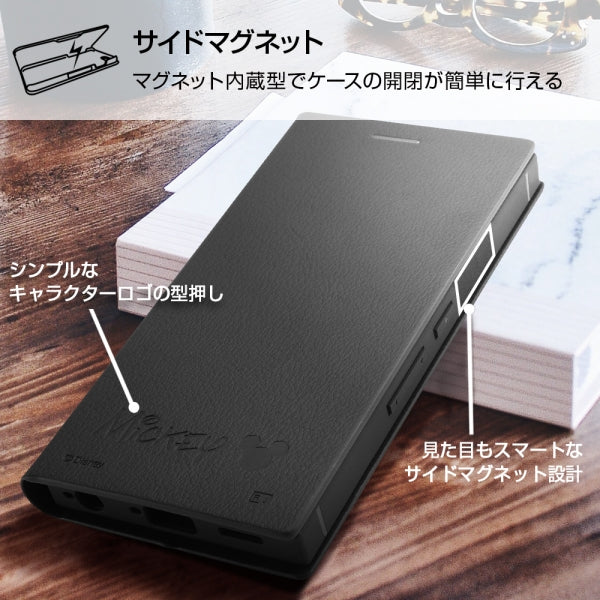 『ディズニーキャラクター』/耐衝撃 手帳型レザーケース サイドマグネット