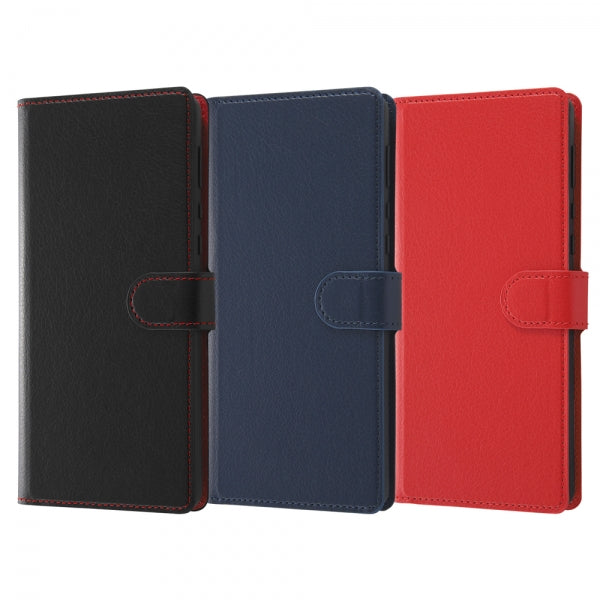 耐衝撃 手帳型レザーケース シンプル マグネット