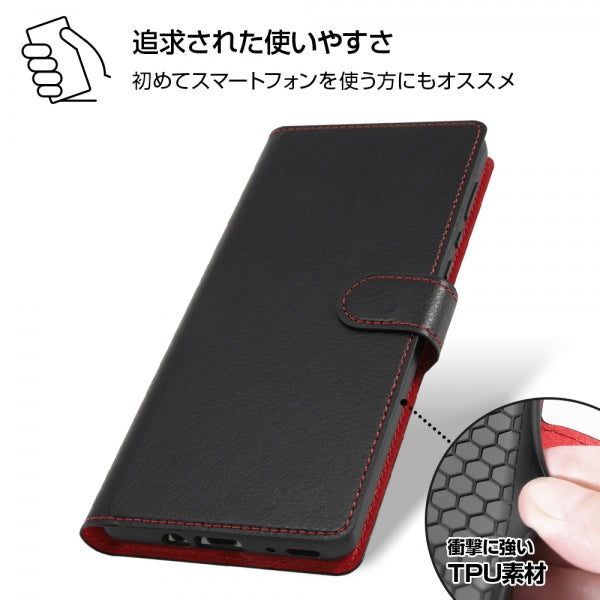 耐衝撃 手帳型レザーケース シンプル マグネット