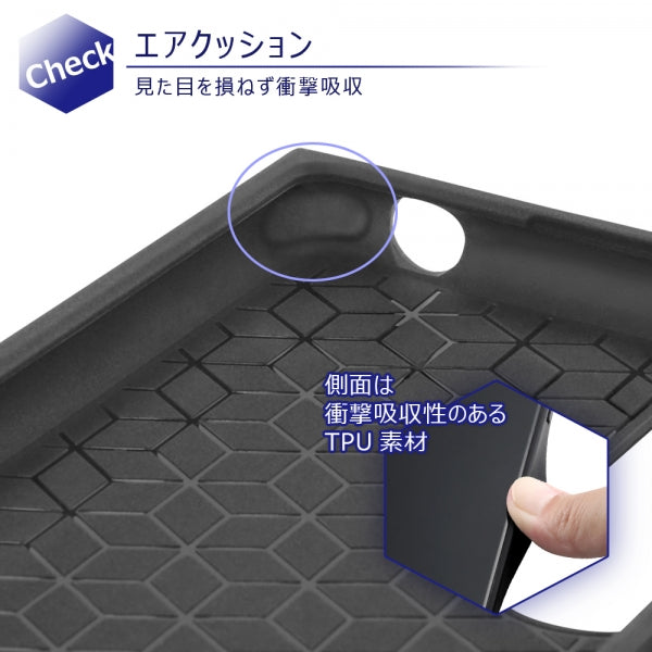 耐衝撃ハイブリッドケース KAKU/ストライプ/ブラック