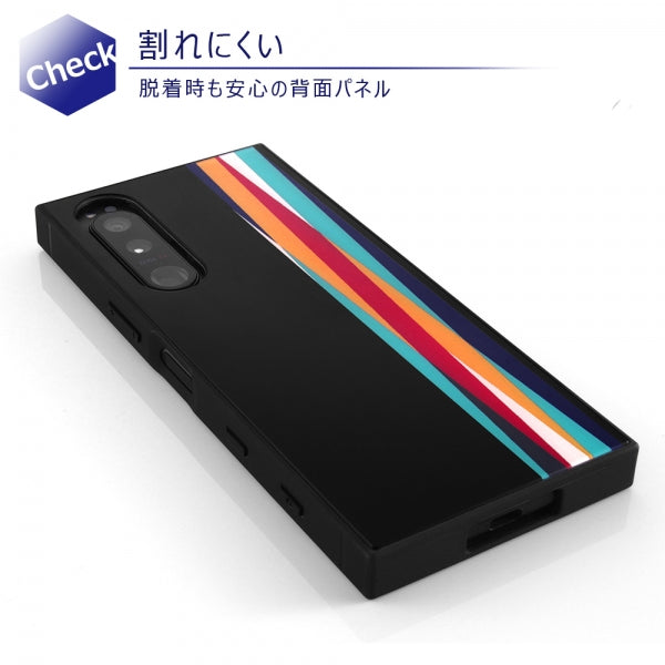 耐衝撃ハイブリッドケース KAKU/ストライプ/ブラック