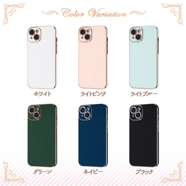 TPUソフトケース メタリック Felame/ホワイト/ピンクゴールド
