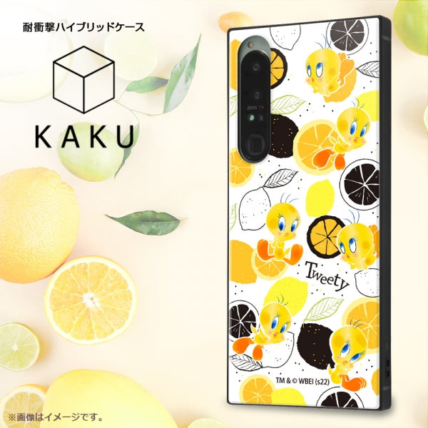 『ルーニー・テューンズ』/耐衝撃ハイブリッドケース KAKU / トゥイーティー_総柄