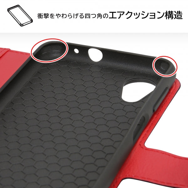 耐衝撃 手帳型レザーケース シンプル マグネット