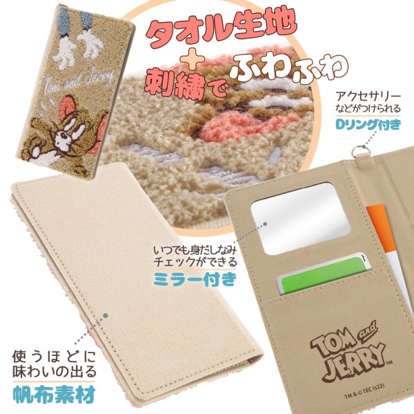 『トムとジェリー』/汎用手帳型ケース FLEX Lサイズ サガラ刺繍