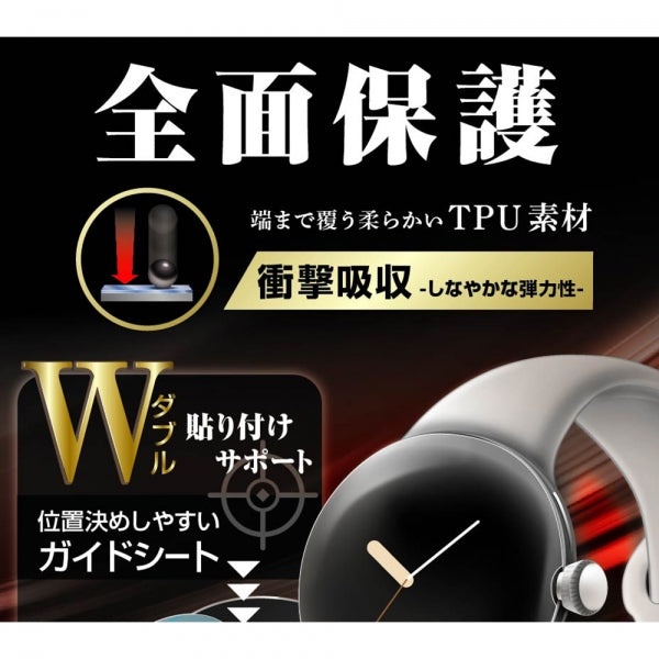 フィルム W貼り付けサポート TPU 光沢 フルカバー 衝撃吸収 2枚入り