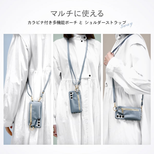 オープンレザーケース ショルダーストラップ ポーチ付 m1n1