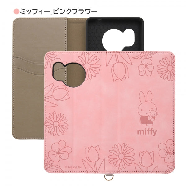 『ミッフィー』/耐衝撃 手帳型レザーケース Raffine