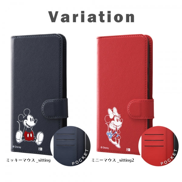 ディズニー / 手帳型レザーケース シンプル マグネット