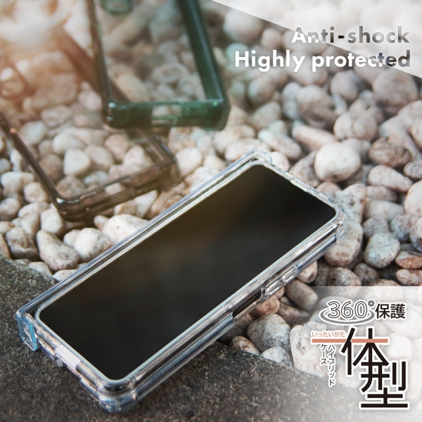 耐衝撃 フルカバー 折りたたみ型 360°保護 一体型 ハイブリッドケース