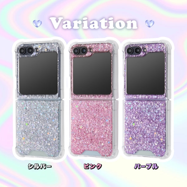 キラキラ ラメ 折りたたみ型 セパレート ハイブリッドケース