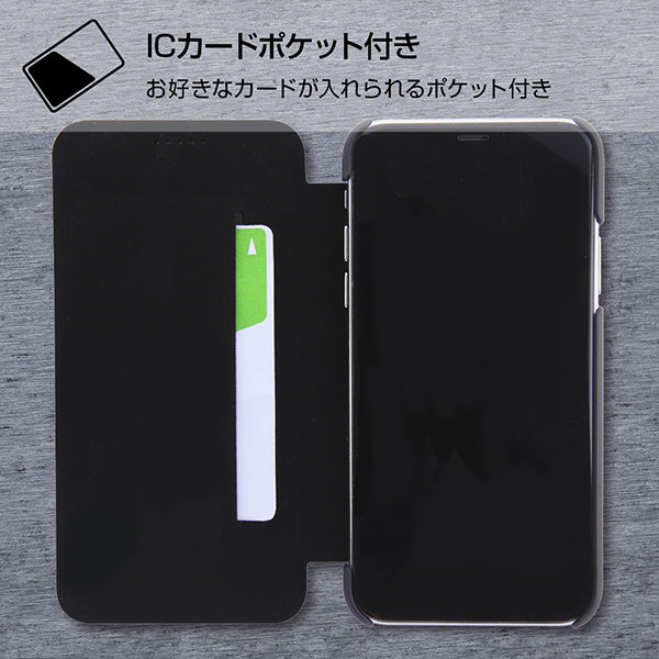 スマホブックカバーケース スリム ブラック