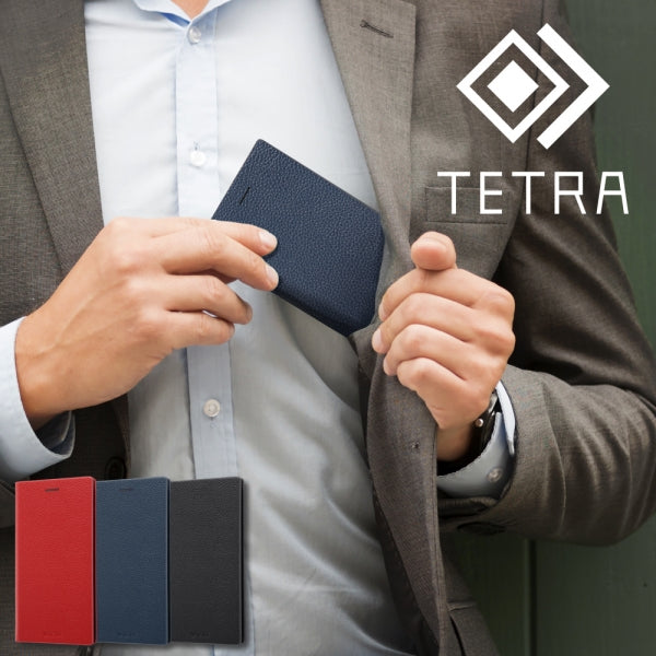 耐衝撃 手帳型レザーケース TETRA サイドマグネット