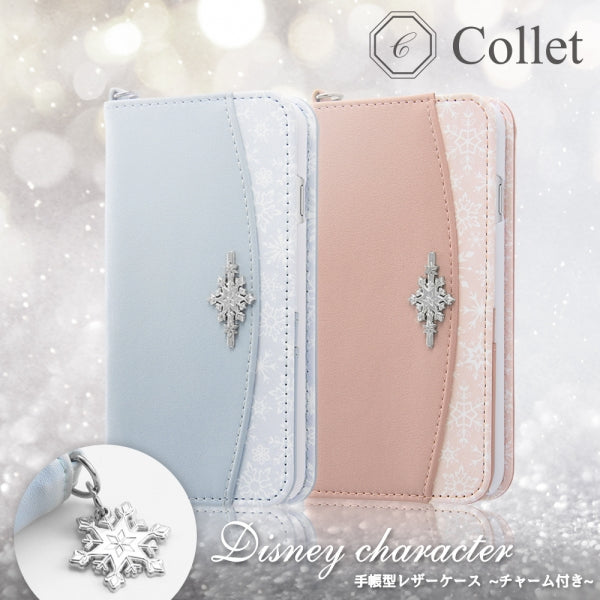 手帳型レザーケース Collet チャーム付き アナと雪の女王