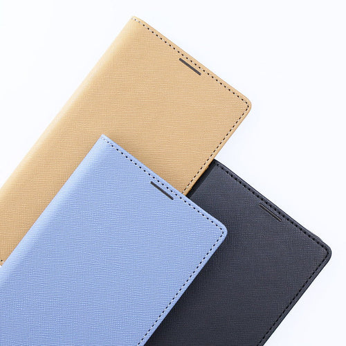 Durable 耐衝撃 マグネット不使用 シンプル スクエア 手帳型レザーケース