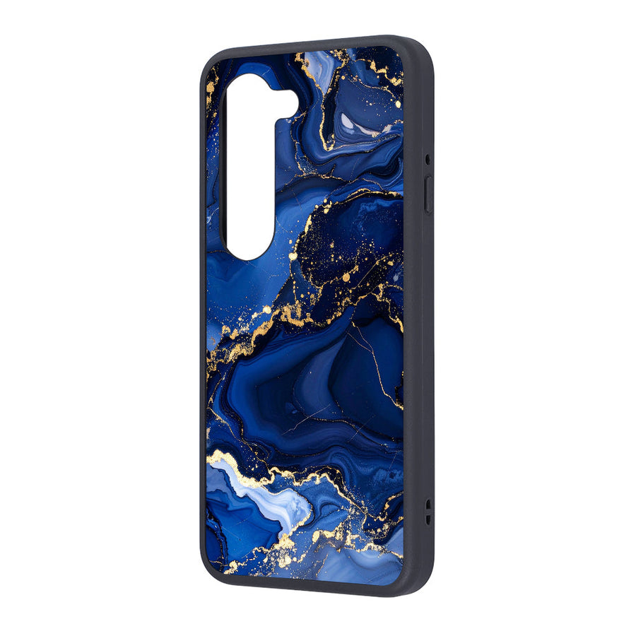 maru 衝撃吸収 バンパー ハイブリッドケース / Marble stone ブルー