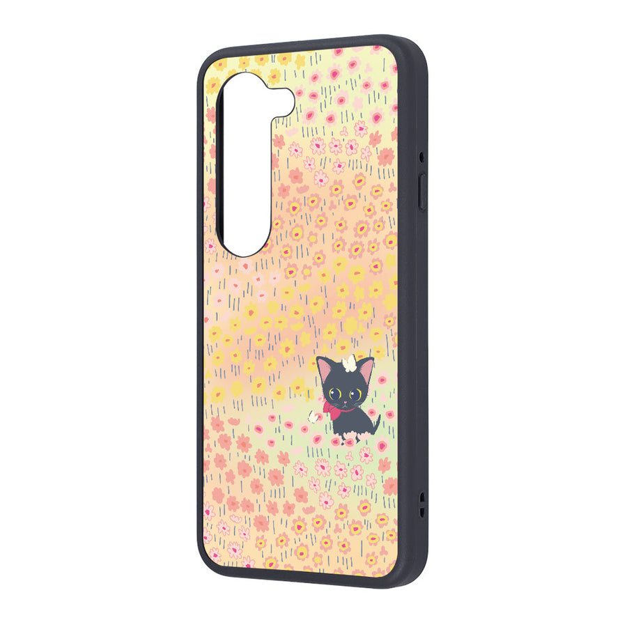 maru 衝撃吸収 バンパー ハイブリッドケース / 猫と花畑