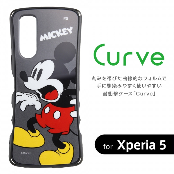 Ingrem Xperia 5 ディズニーキャラクター 耐衝撃ケース Curve ミッキー